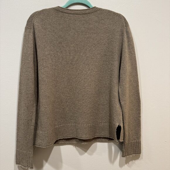 Jenni Kayne Everyday Sweater Taupe Wool Cashmere Cabin Luxury Women sz Medium - Picture 7 of 8